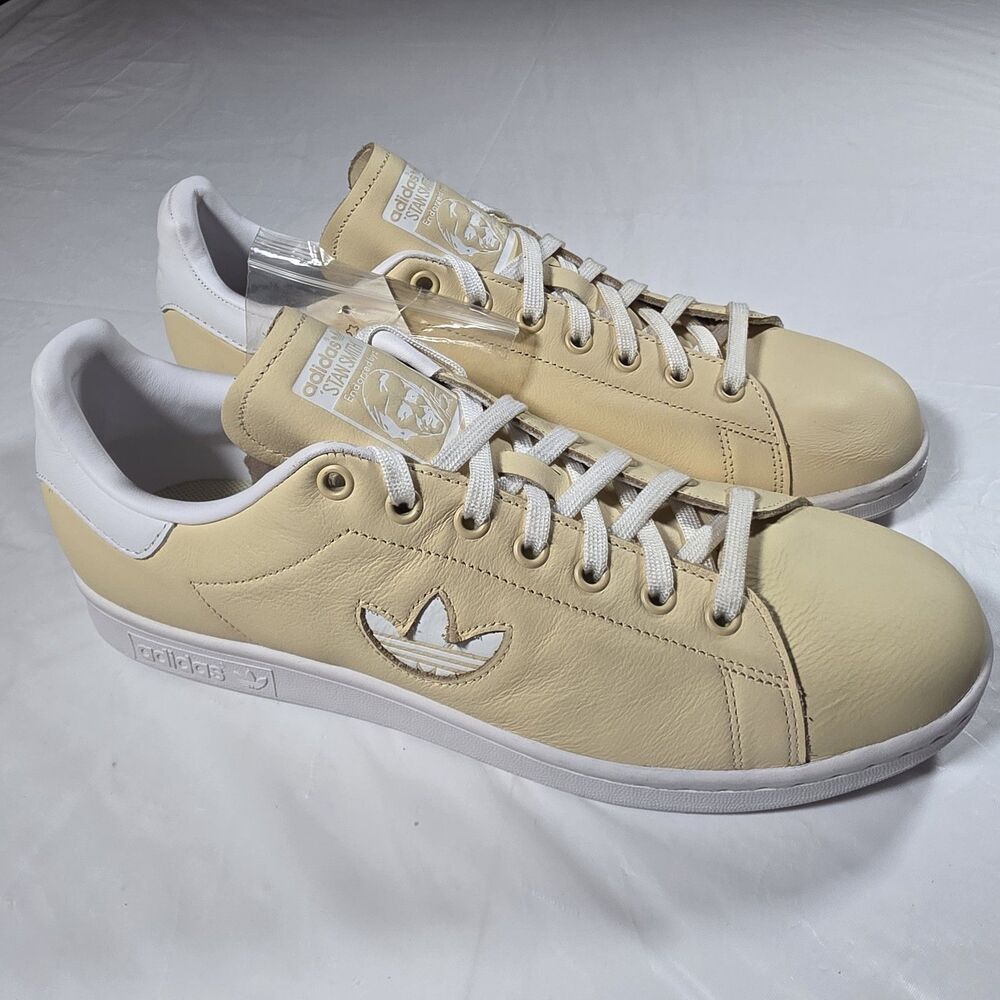 Adidas Mens Stan Smith BD7438 Light Yellow Lace Up Sneakers Shoes Size 11.5 NEW - Picture 6 of 10
